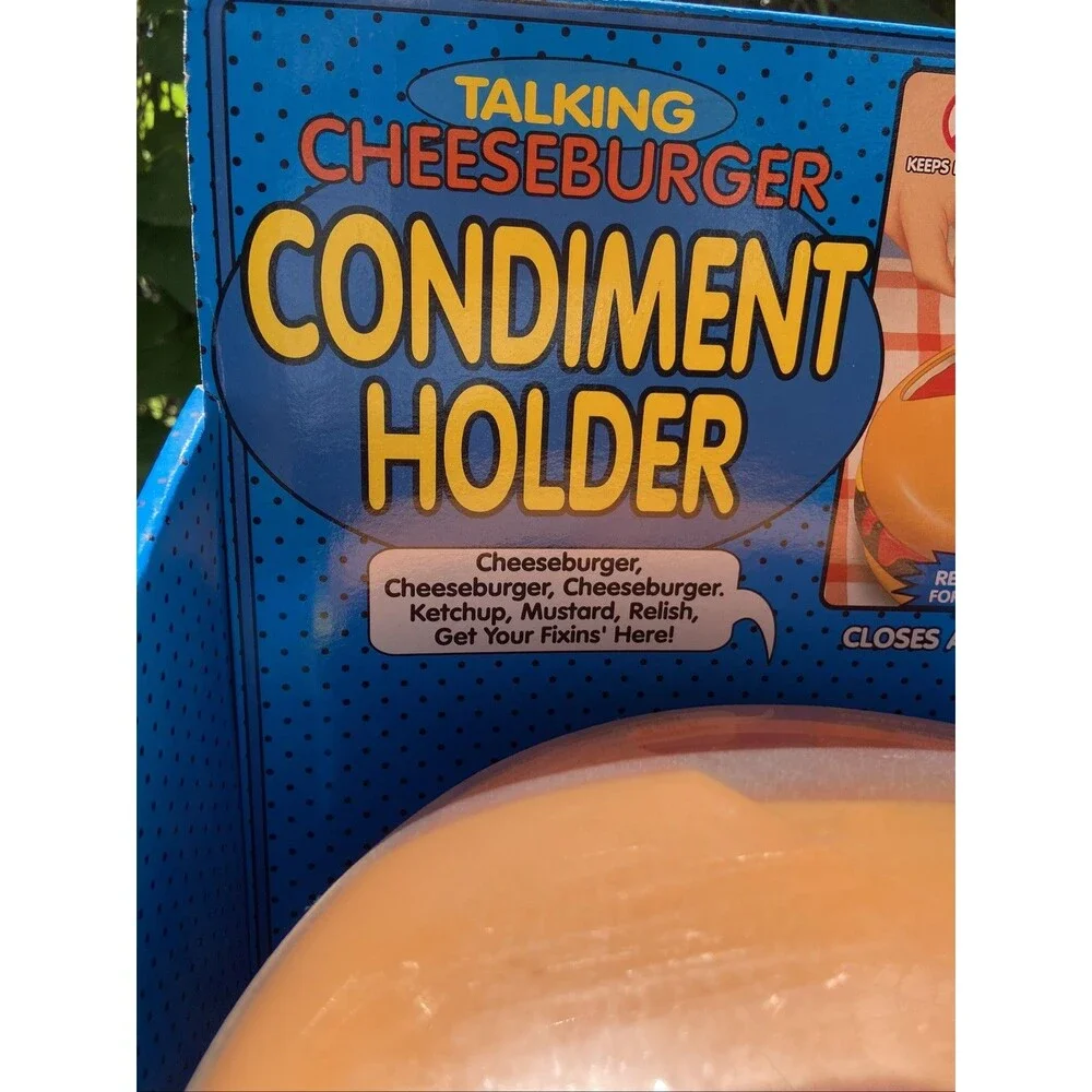 Vintage Talking Cheeseburger Condiment Holder 1999 - NIB